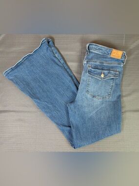 American Eagle Low Rise Flare Jeans Womens 12 Bootcut Y2K Medium Wash